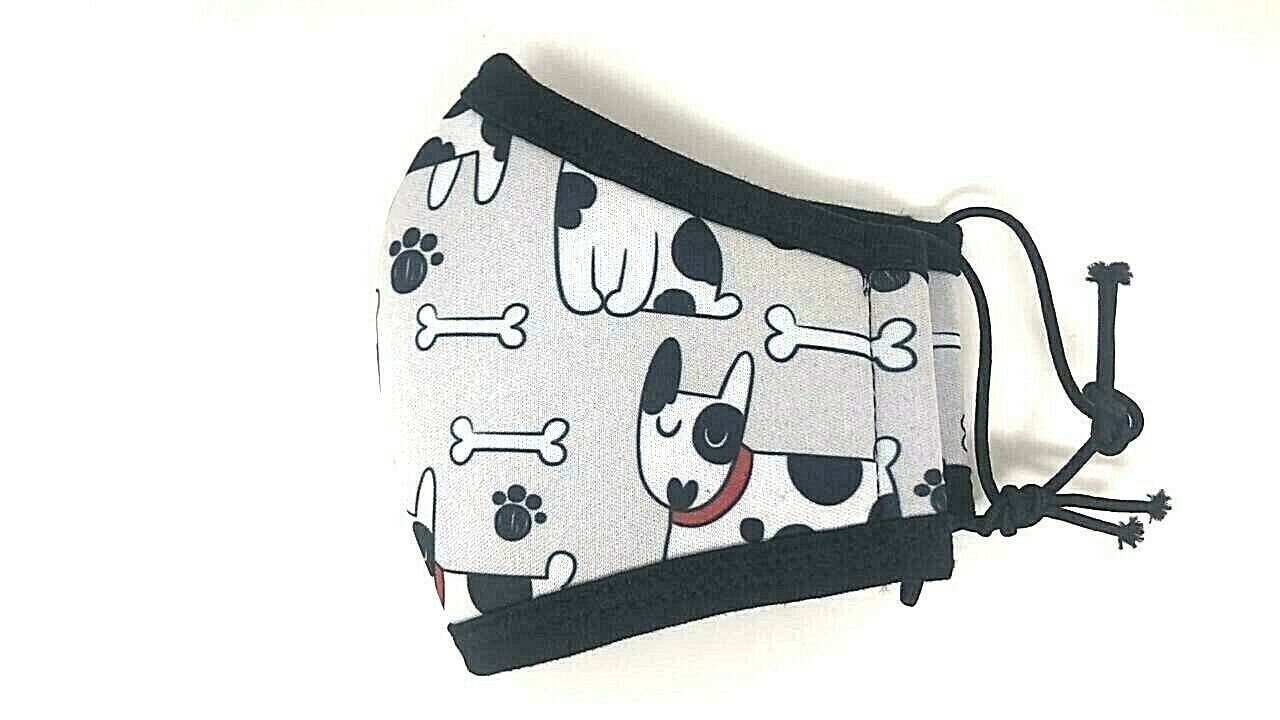 Adjustable Face Mask Dog Bone Cute Vet M Adult Youth Washables for Winter