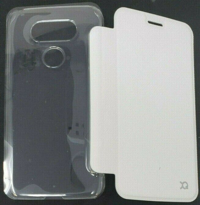 XQISIT Flap Hard Case Adour Folio Book Cover  Clear Back for LG G5 Original