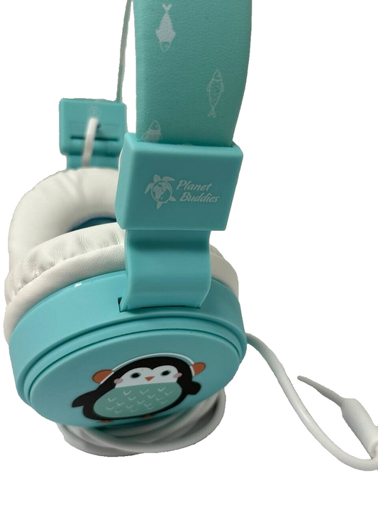 Headphones Kids Volume Limited Wired Pepper the Penguin Headset Travel Fun Gift