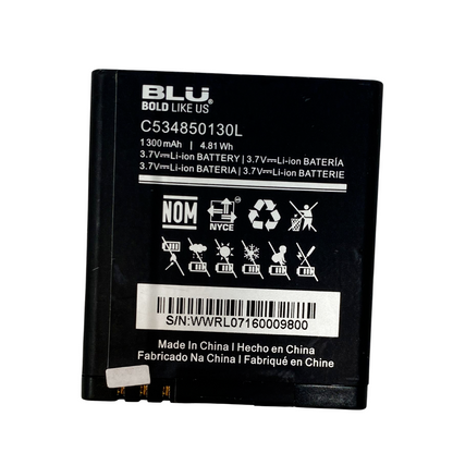 Battery C534850130L for BLU Dash Jr 3G D192U 1300mAh 3.7V Original Replacement