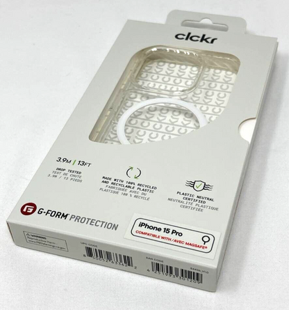 Clckr G-Form MagSafe Clear Case for Apple iPhone 15 Pro 6.1" Diamond Cover