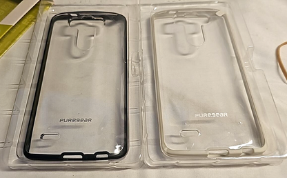 Lot of 2 Puregear Slim Shell Impact Cases for LG G3 Clear Slim Cover Black White