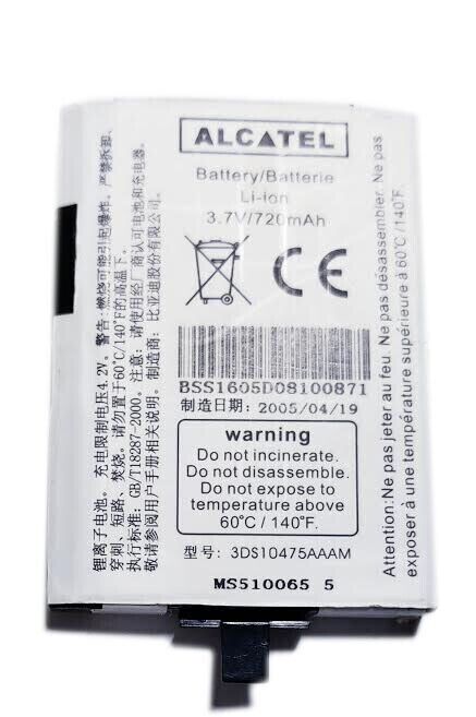 Battery 3DS10475AAAM For Alcatel OT-155 OT-156 OT-355 720mAh 3.7V  Original