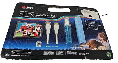 WireLogic HDTV Cable 12ft High Speed HDMI Definition Performance CleanScreen Kit