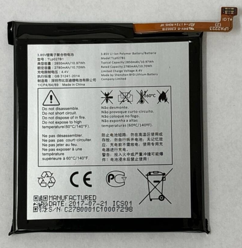 Battery TLp027B1 for Alcatel Idol 5 Cricket 6060C Original Replacement 2850mAh