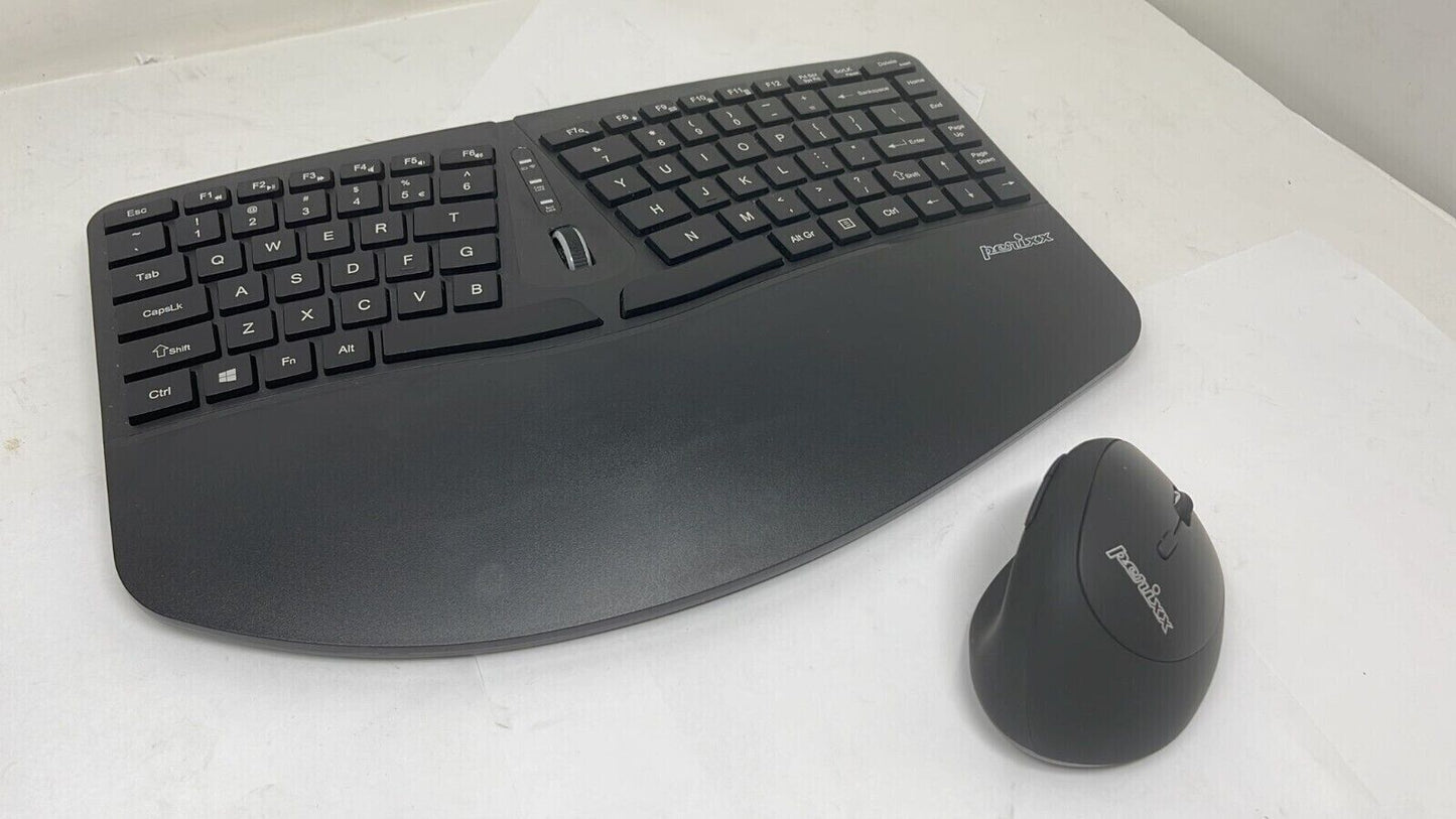 Perixx Wireless Slim Ergonomic Full Size Keyboard and Vertical Mouse Set Combo