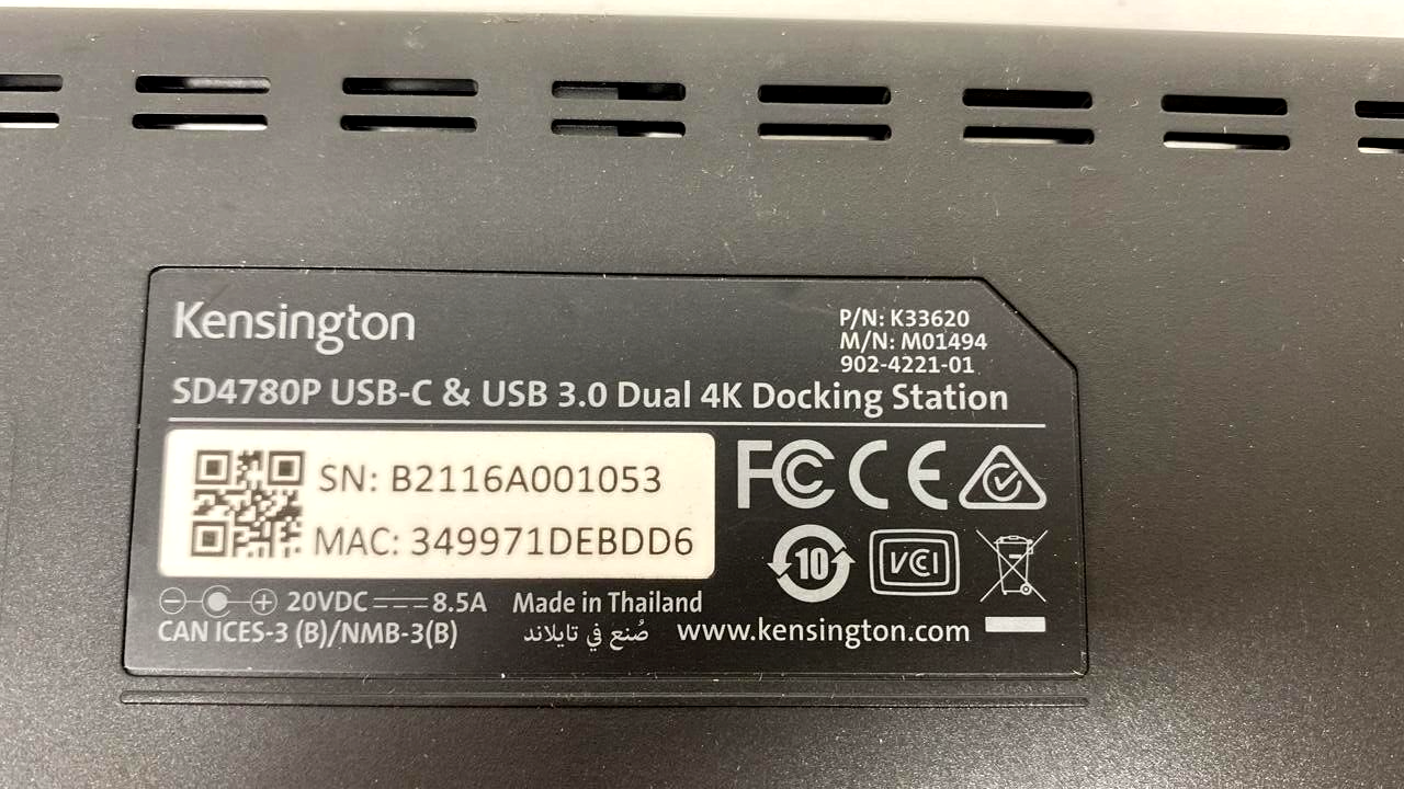 Kensington Hybrid Docking Station USB C Thunderbolt Dock Hub Windows Mac READ