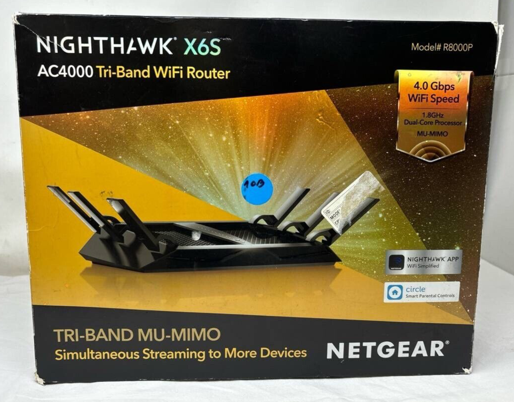 Netgear R8000P Nighthawk X6S Smart WiFi Router Tri Band with MU-MIMO AC4000