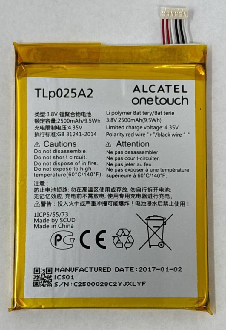 Battery TLP025A2 Original For Alcatel One Touch OT8008D HDOT8000 8000D