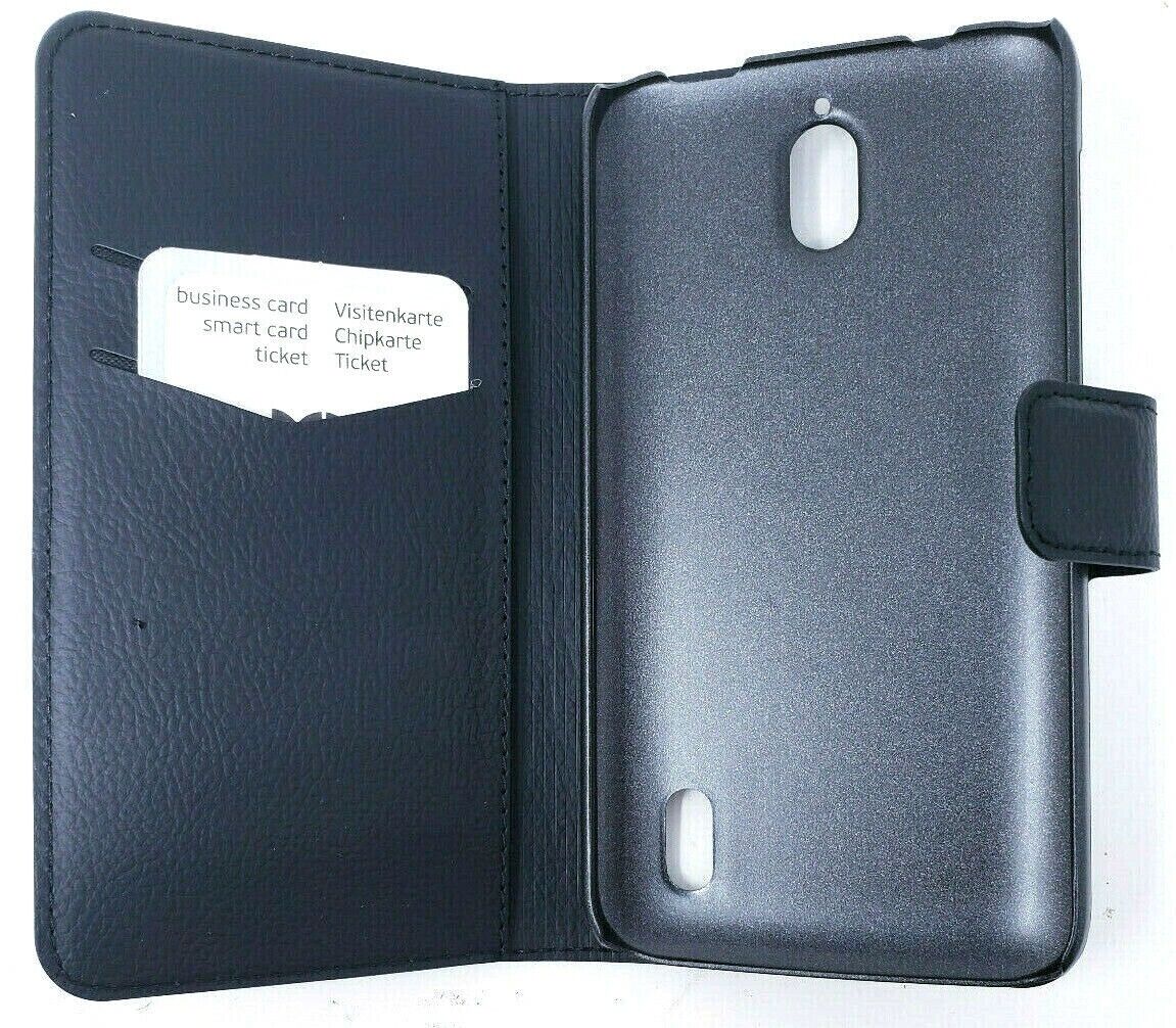 Xqisit Black Slim Wallet Case for Huawei Y625 Protective Folio Book Cover