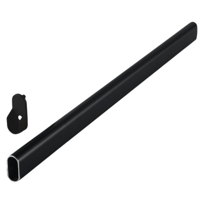 Hafele Aluminum Oval Wardrobe Tube Rod with Supports 23 3/4" Black Organizer