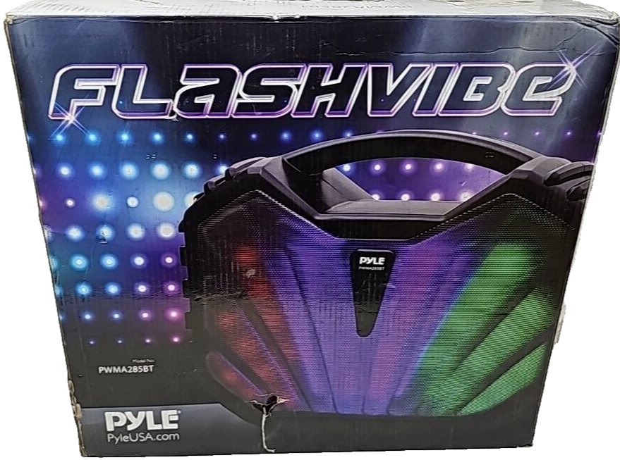 Pyle PWMA285BT Portable PA Bluetooth Speaker System Karaoke Kit RGB DJ No MIC