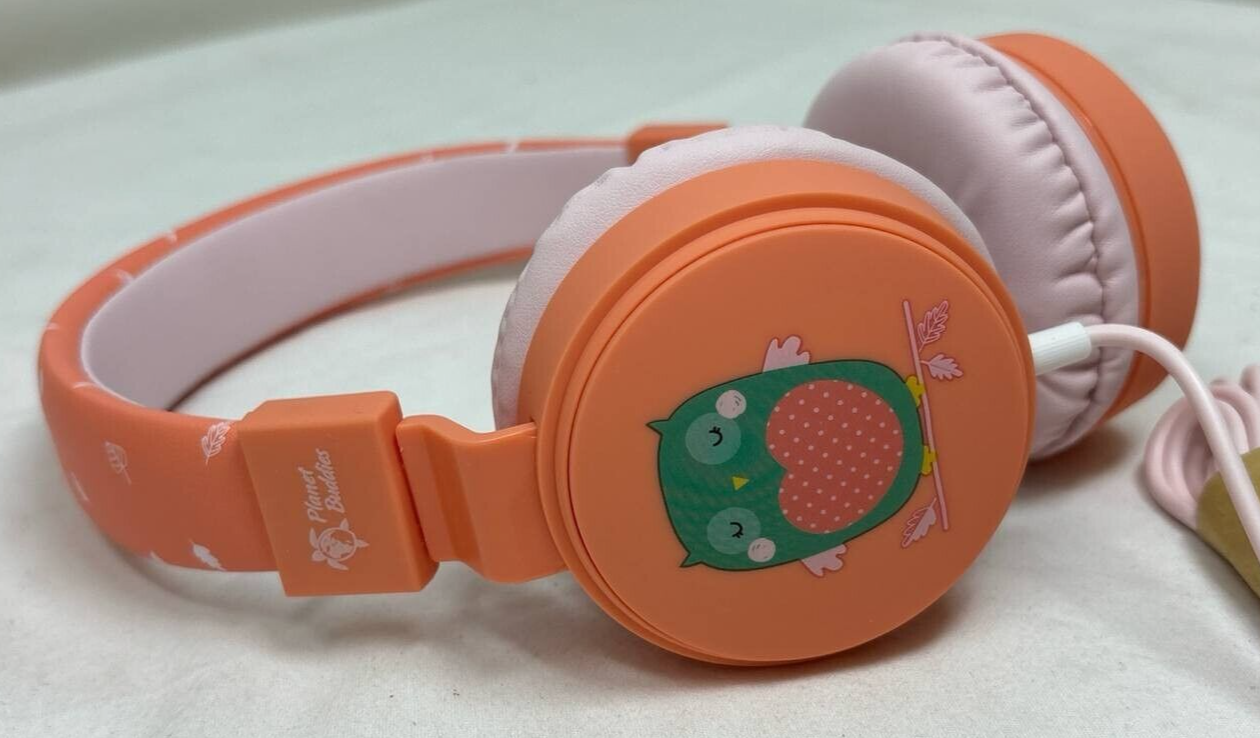 Kids Headphones Wired Olive the Owl Foldable Audio Volume Limited 3.5mm Orange