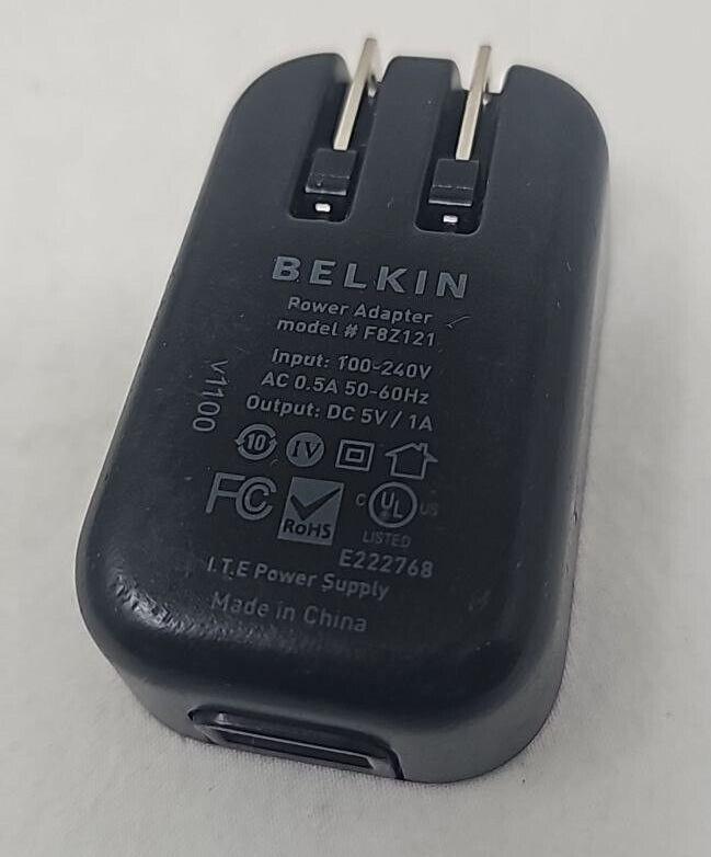 Belkin Power Adapter Only AC Wall Charger to USB for iPod 3G 4G 5G Nano 1G 2G 3G