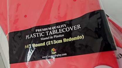 12 LOT Exquisite Premium Red Plastic Tablecloth Table cover Disposable 84" Round