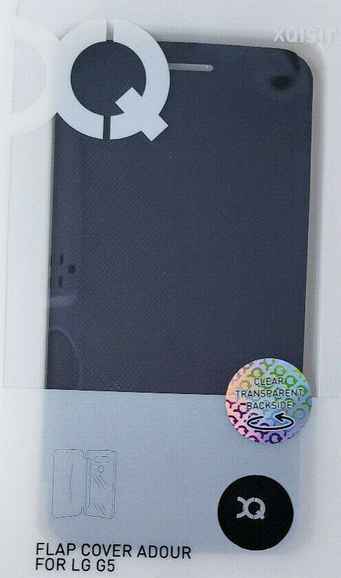 Folio Flap Cover Xqisit Adour for LG G5 Protective Book Case Clear Black