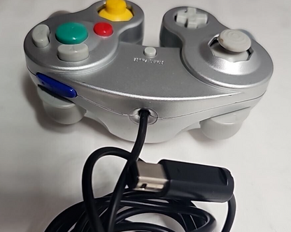 Nintendo GameCube And Wii Controller Silver Wired for Gaming Consoles Video Game