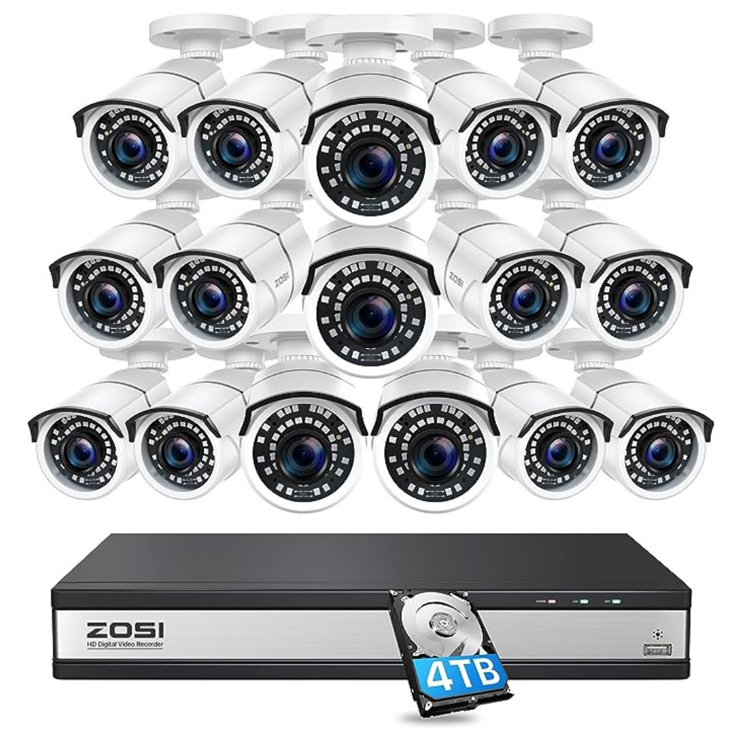 Zosi H.265 Digital Video Recorder 16 CH Home Security Camera System CCTV 1080Mp