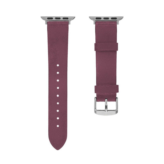 Platinum Soft Leather Watch Strap for Apple Watch 38mm and 40mm Maroon Original