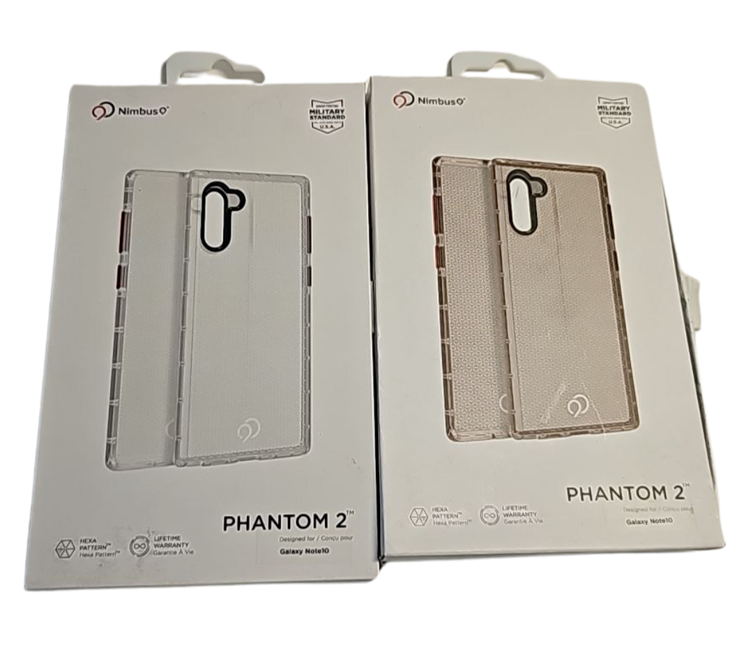 Lot of 2 Nimbus9 Phantom Hard Case for Samsung Galaxy Note 10 Clear Slim Cover