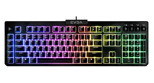 EVGA Z12 Wired Gaming Full Size Keyboard RGB Backlit LED Dedicated Media Keys