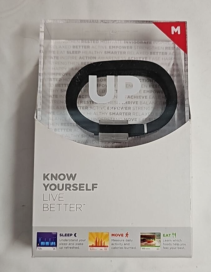 Jawbone Up Activity Tracking Wristband Medium Speed Calories Sleep Black READ