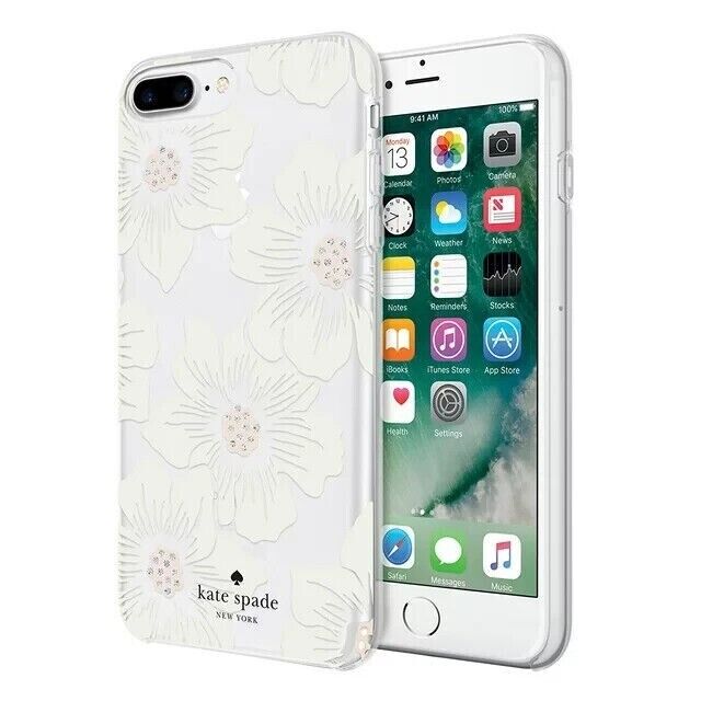 Kate Spade New York Hardshell Case iPhone 6 6S 7 8 Plus Hollyhock Floral Clear