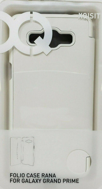 White Xqisit Folio Case Rana for Samsung Galaxy Grand Prime G530 Book Cover