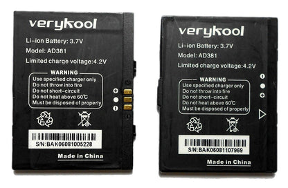 Battery  AD381For Verykool I250 i250 Year 2008 Phone Replacement Li Ion  3.7V