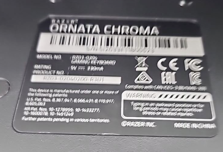 Razer Ornata Chroma RGB Lighting Wired Keyboard Dead Keys for Repair READ