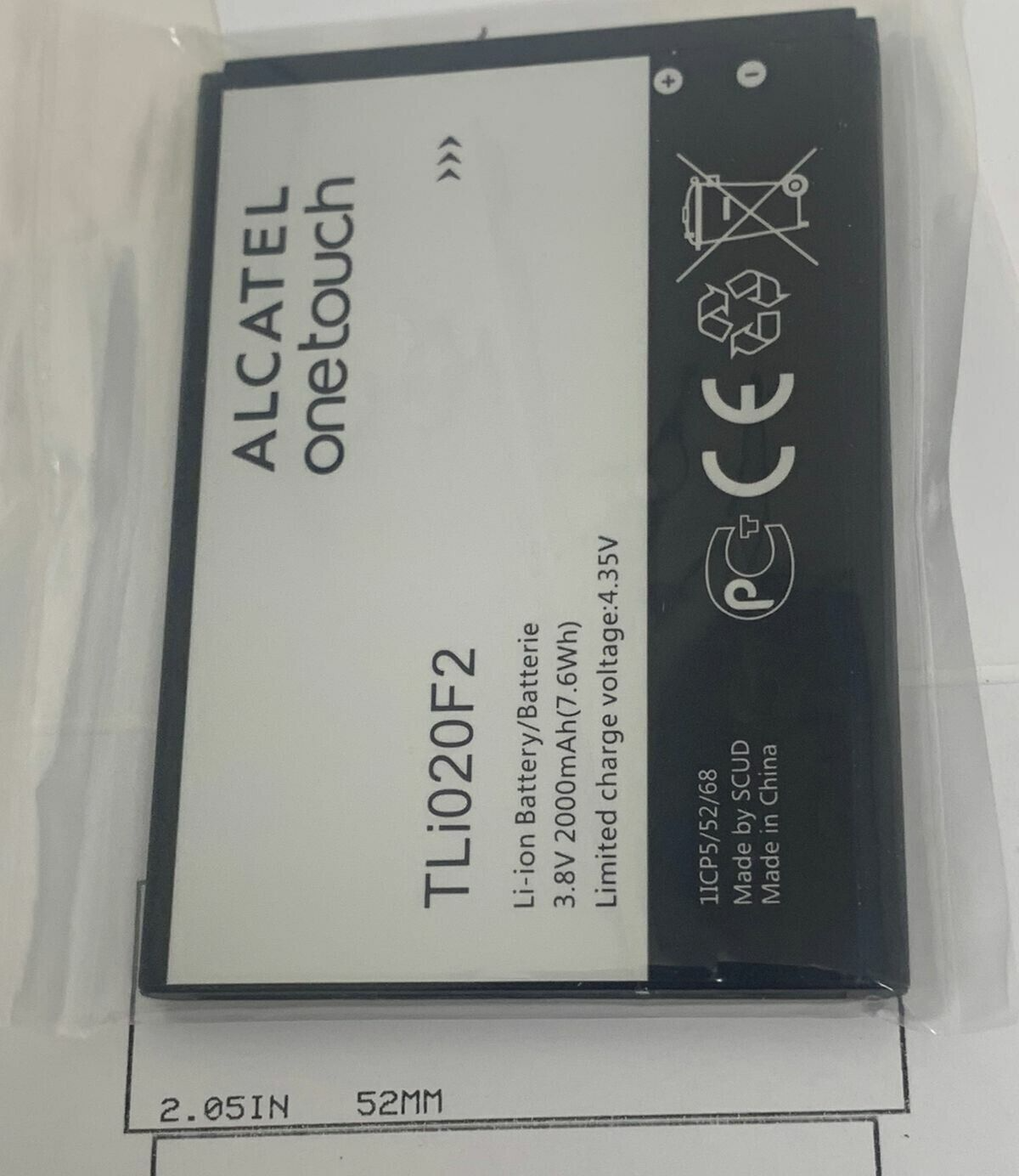 Battery TLi020F2 For Alcatel One Touch Fierce 2 7040N Pop C7 7041 7040 A574 A520