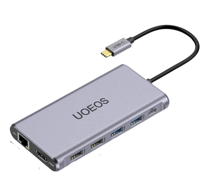 UOEOS 12 in 1 Docking Station USB C Hub Multiport Adapter for Laptop Macbook