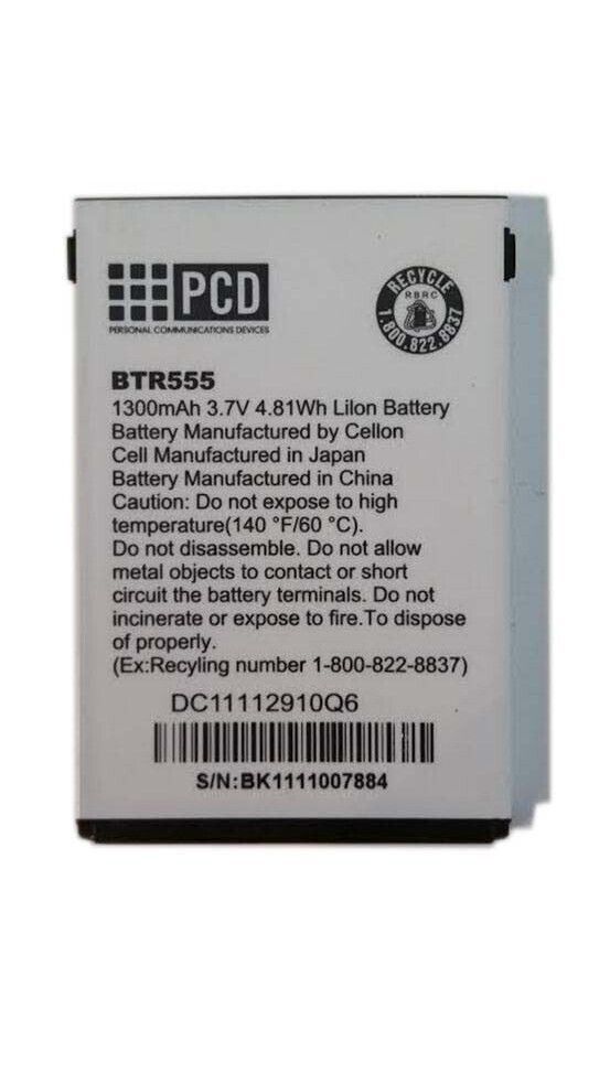 Battery BTR555 Fits PCD ADR555 1300mAh Original Replacement Part 3.7V Phone