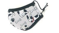 Adjustable Face Mask Dog Bone Cute Vet M Adult Youth Washables for Winter
