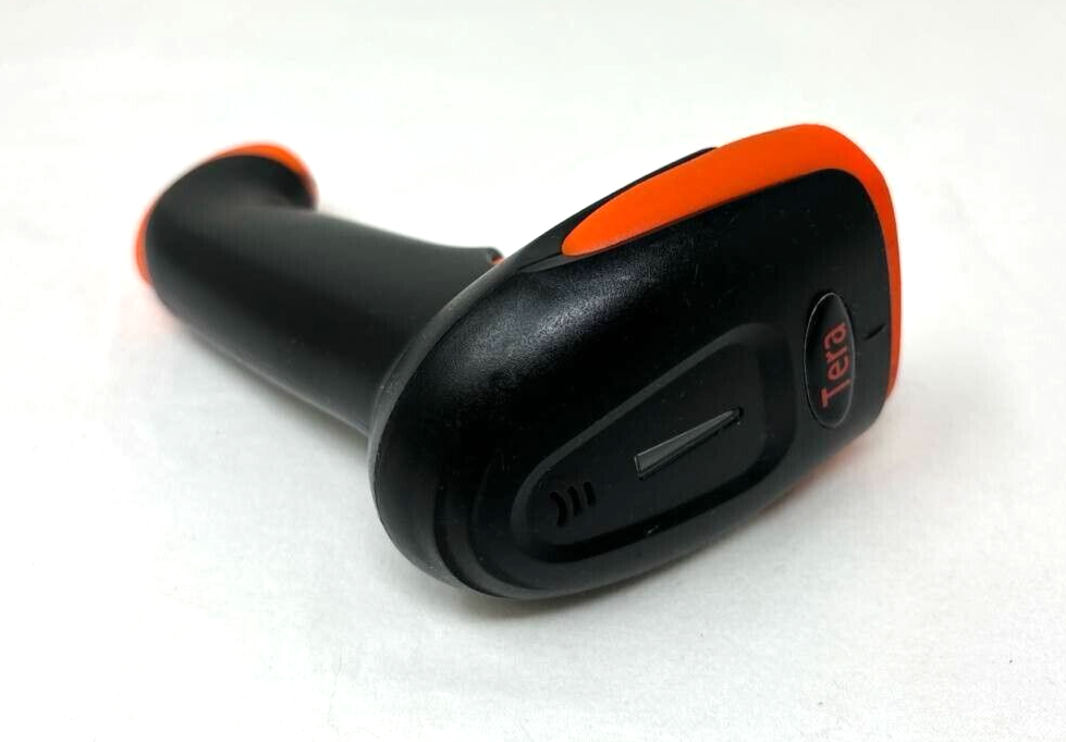 Tera Laser 1D Wireless Barcode Scanner Ergonomic Orange 200mAh with Receiver