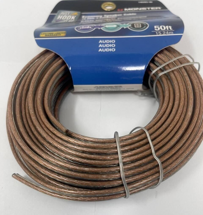 Monster Economy Speaker Wire Roll Cable 2 Conductor Just Hook it Up 50ft LONG