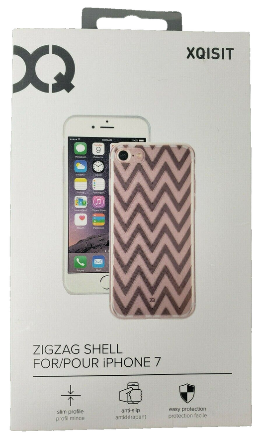 XQISIT ZigZag Shell Clear Case for iPhone 6 6S 7 8 SE 2nd 3d Gen Slim Back Cover