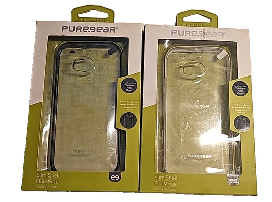 Lot of 2 Puregear Hard Cases for HTC One M8 & M9 Clear Slim Shell Back Cover