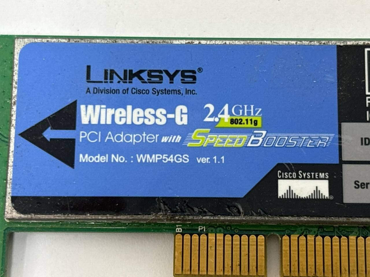 Linksys WMP54GS Wireless G PCI Card Adapter 54Mbps SpeedBooster 2.4GHz