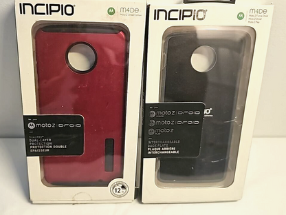 Lot of 2 Incipio Hard Case for Motorola Moto Z Droid XT1650 Force Play Red Black