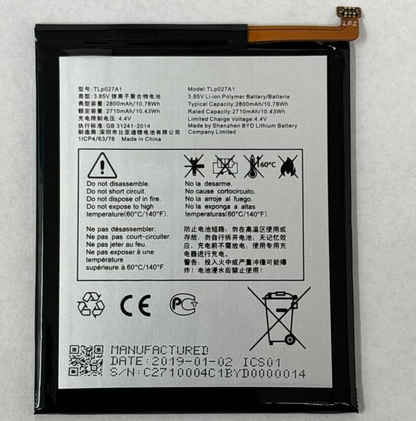 Battery TLP027A1 Replacement 3.85V 2800mAh For Alcatel Idol 5 6058 5085 Original