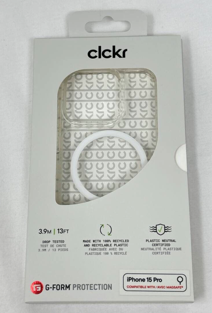 Clckr G-Form MagSafe Clear Case for Apple iPhone 15 Pro 6.1" Diamond Cover