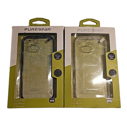 Lot of 2 Puregear Hard Cases for HTC One M8 & M9 Clear Slim Shell Back Cover