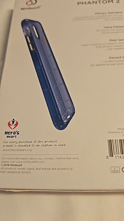 Nimbus9 Phantom 2 Case for Apple iPhone XS Max Pacific Blue Transparent Cover