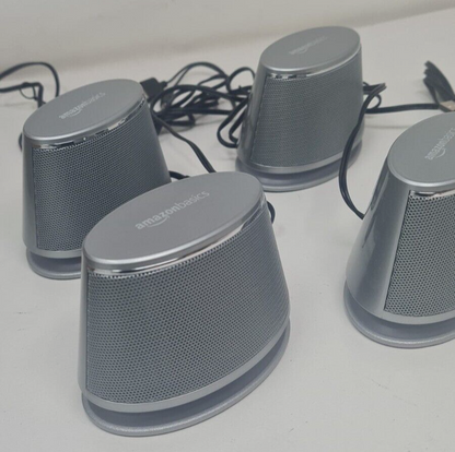 4 Pack Amazonbasics USB Powered Computer Speakers with Dynamic Sound PC Desktop