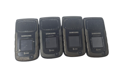 4 Lot of Samsung Rugby II 2 SGH-A847 Black Cell Phone Flip for Replacement Parts