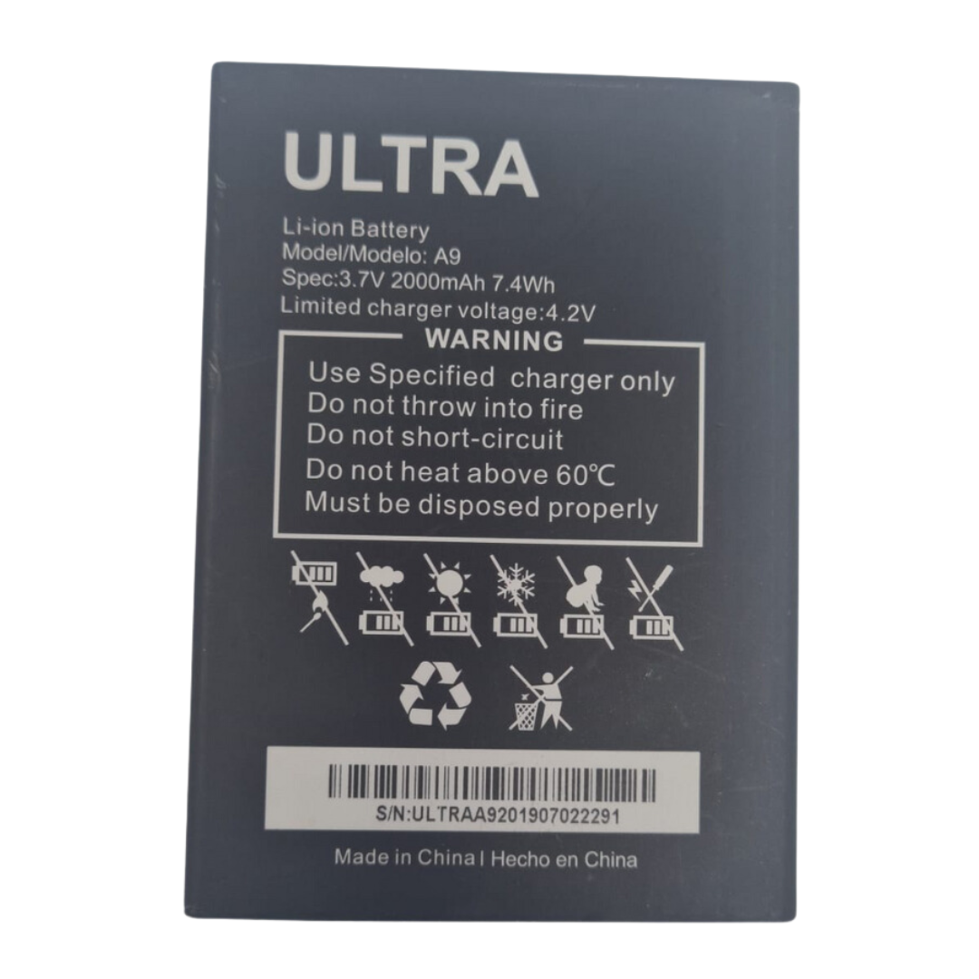 Replacement Li-Ion Battery for Ultra A9 2000mAh 3.7V Original