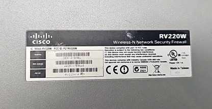 Cisco Wireless WiFi RV 220W Firewall N Network Broadband Security Device Only