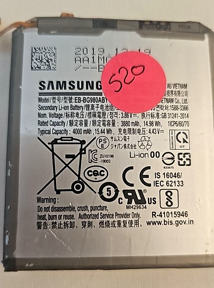 Battery EB-BG980ABY for Samsung Galaxy S20 SM-G980 SM-G981 4000mAh Original