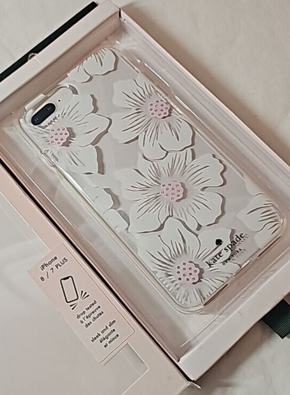 Kate Spade Hardshell Case for iPhone 6 6S 7 8 Plus Hollyhock Floral White Floral